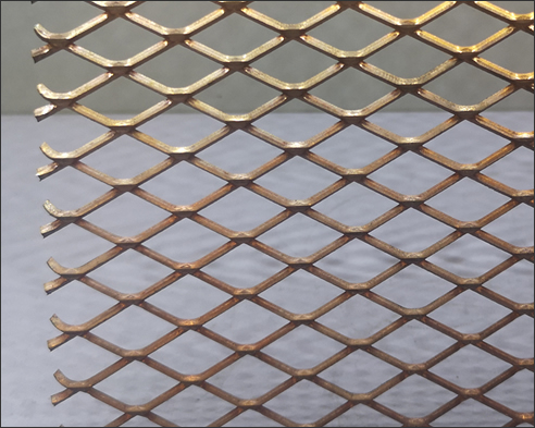 Expanded steel mesh, diamond hole